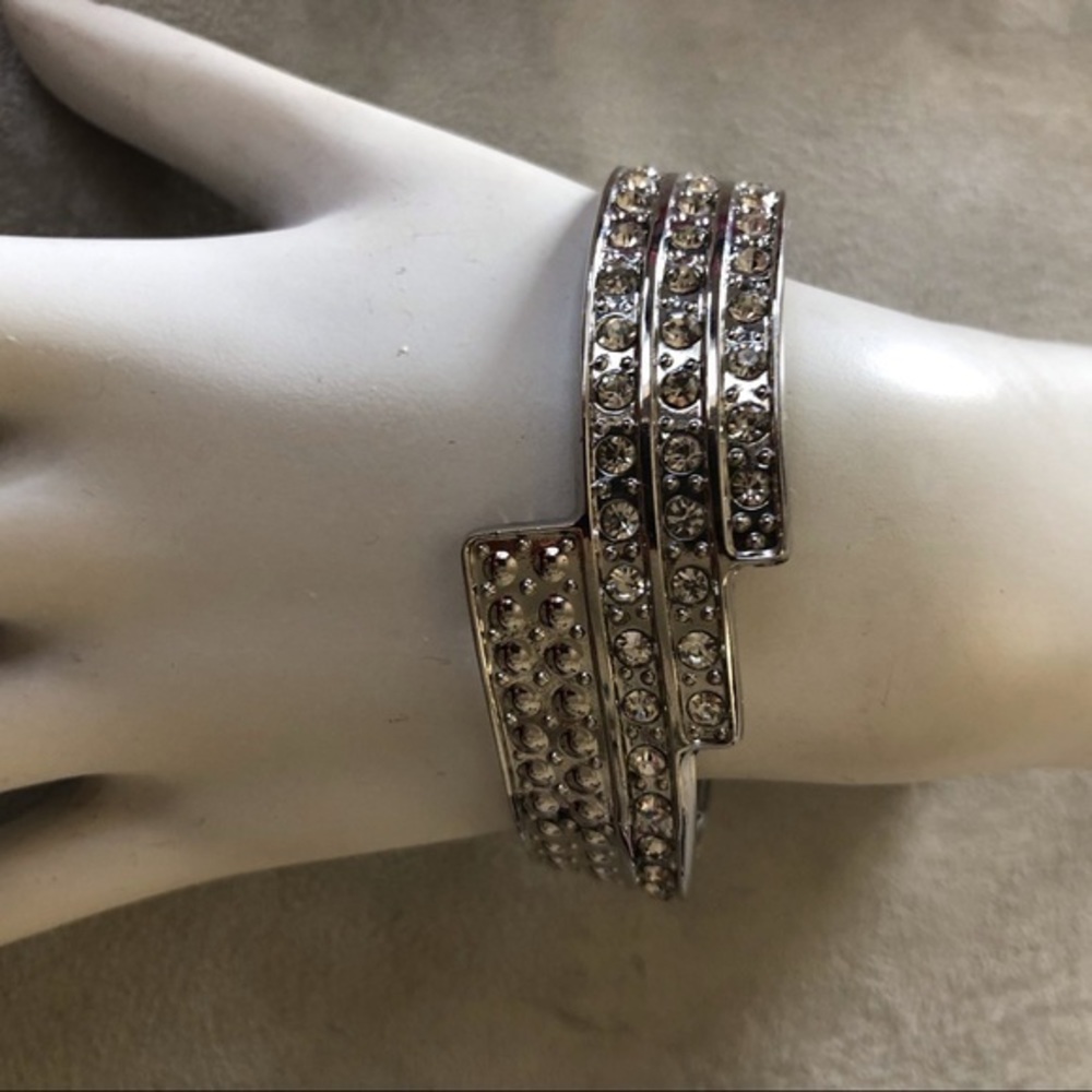 Charming Charlie Silver Tone Hinged Bracelet - Picture 3 of 9